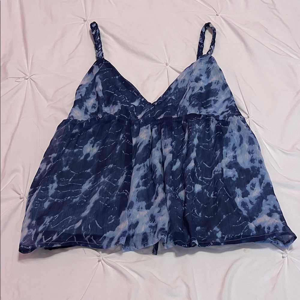 Blue Tie-Dye Women's Top